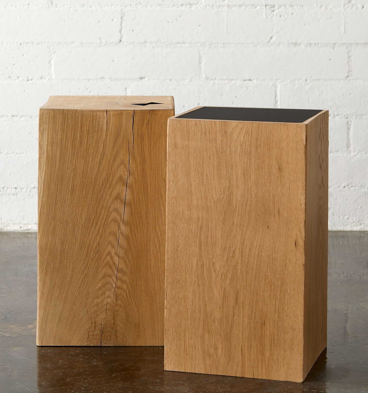 Stumps in white oak with a clean finish